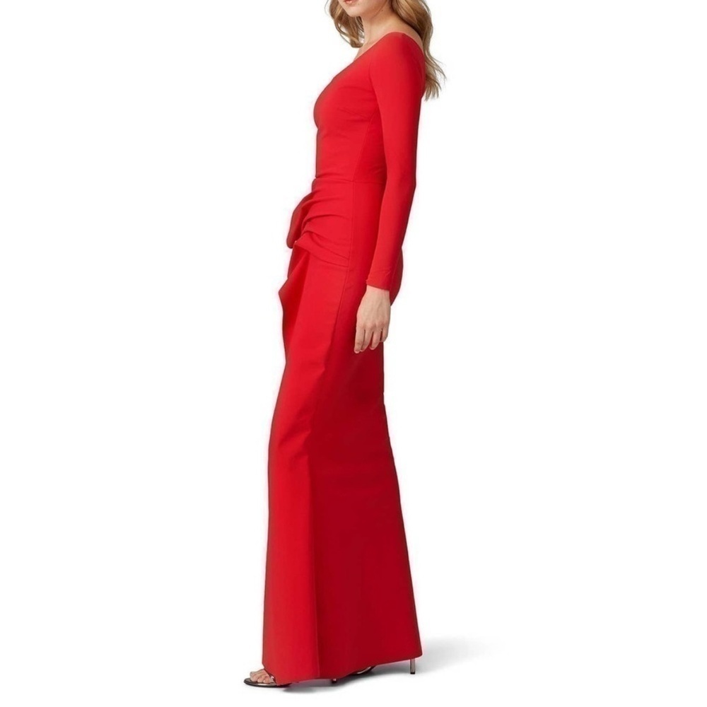 Chiara Boni Kimina Gown Elegant Red One-Shoulder Dress size 48 or US size 12 - Picture 4 of 13
